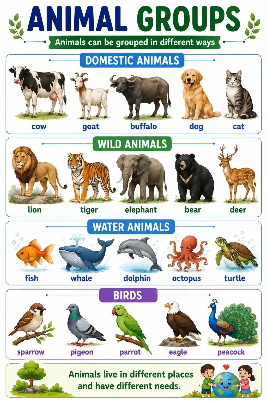 Class 1 EVS Animal Classification and Groups Chart Preview