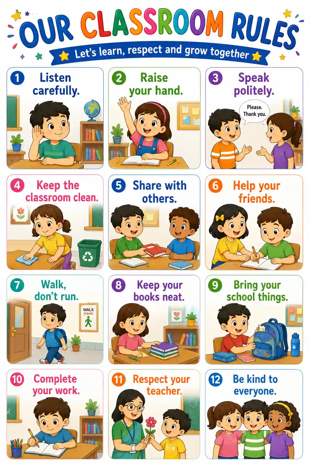 Class 1 EVS Our Classroom Rules Poster Chart Preview