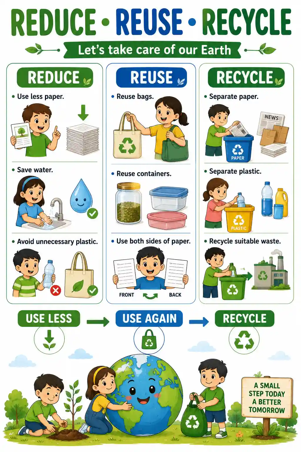 Class 2 EVS Reduce Reuse Recycle Eco Chart