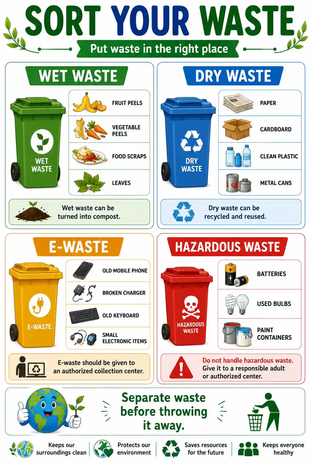 Class 2 EVS Sort Your Waste Segregation Chart