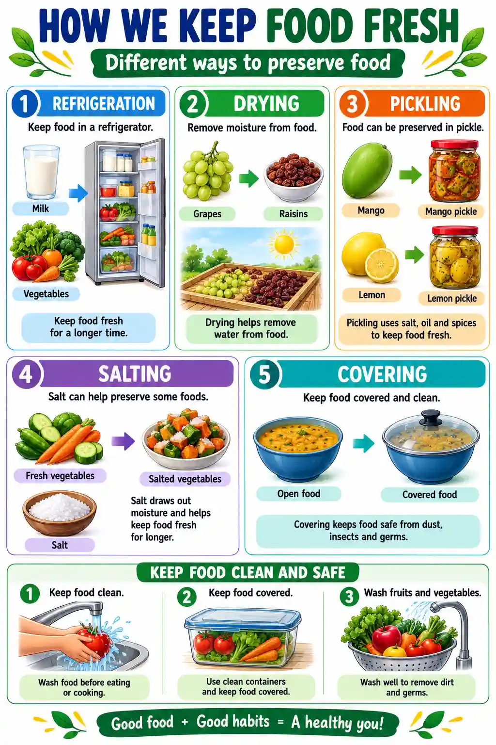 Class 3 EVS Food Preservation and Care Chart Preview
