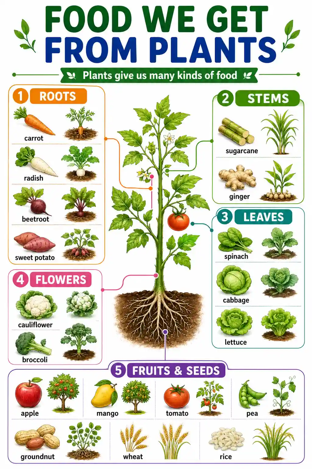 Class 2 EVS Food We Get From Plants Chart Preview