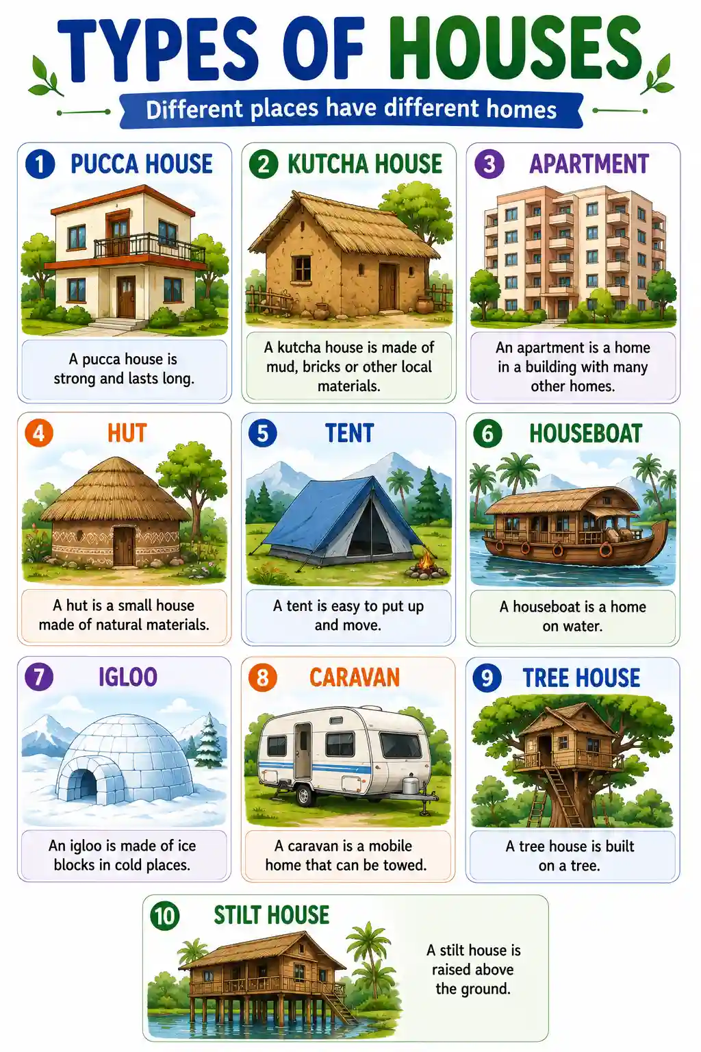 Class 2 EVS Types of Houses Chart Preview