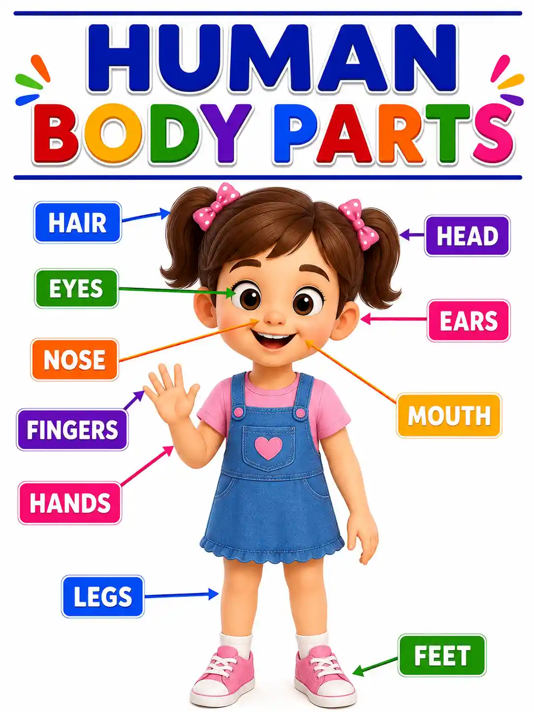 Human Body Parts Girl Chart
