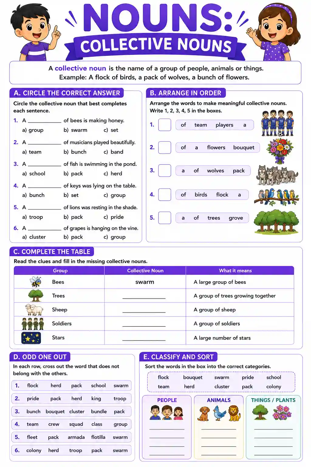 Collective Nouns Worksheet