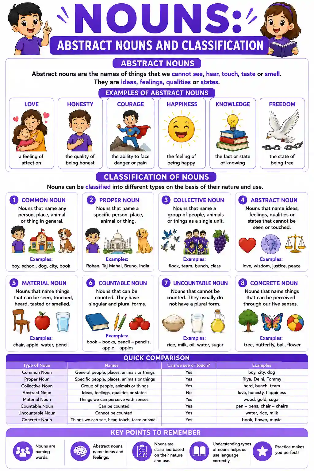 Abstract Nouns and Classification Chart