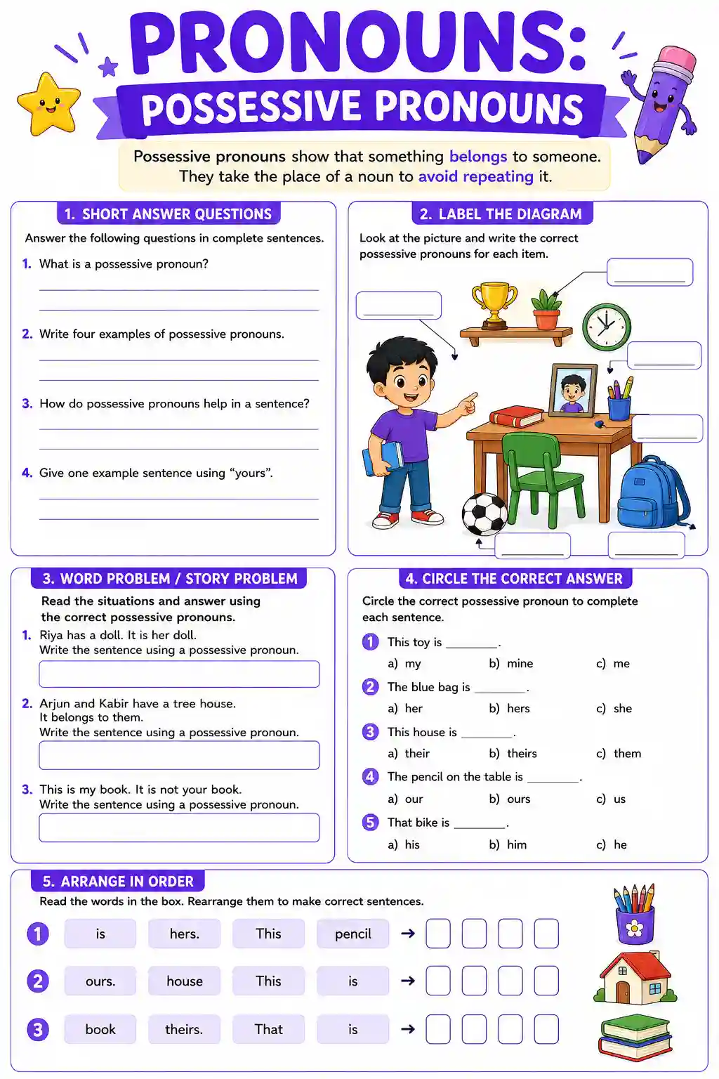 Personal Pronouns Worksheet