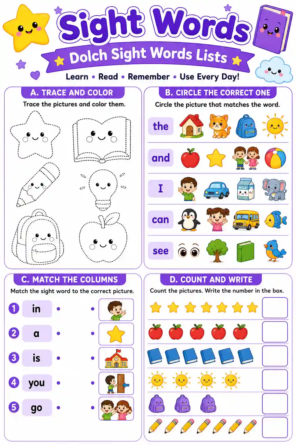 Dolch Sight Words Worksheet