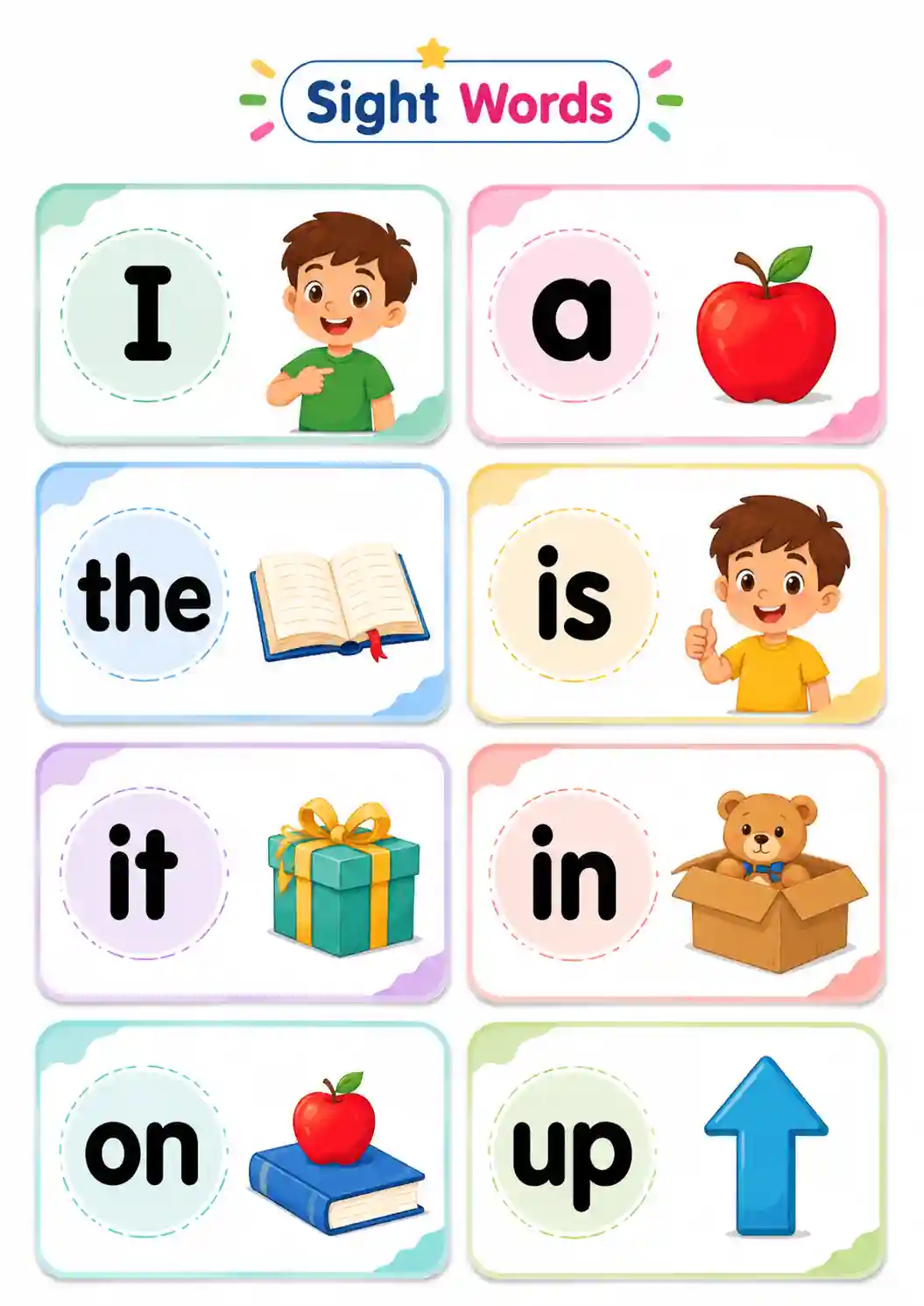 Sight Words Illustrated Chart - Volume 5 (Plain)