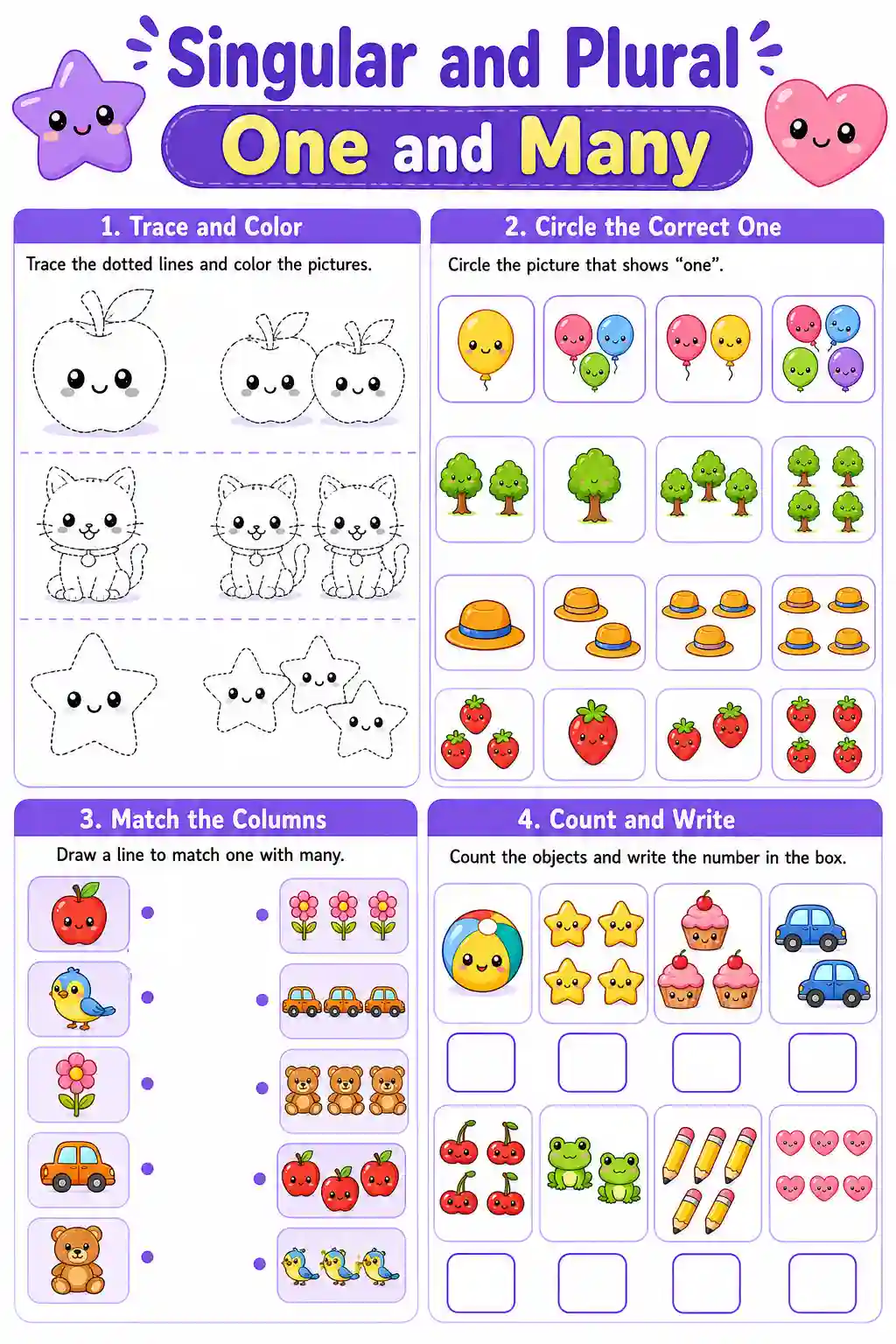 Singular and Plural: One and Many Worksheet
