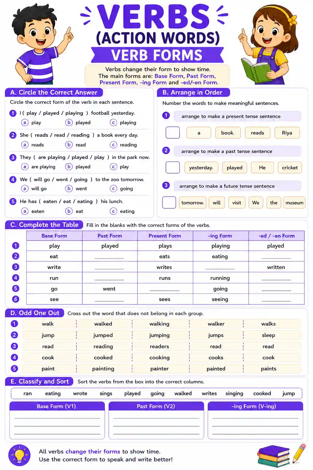 Verb Forms Practice Worksheet