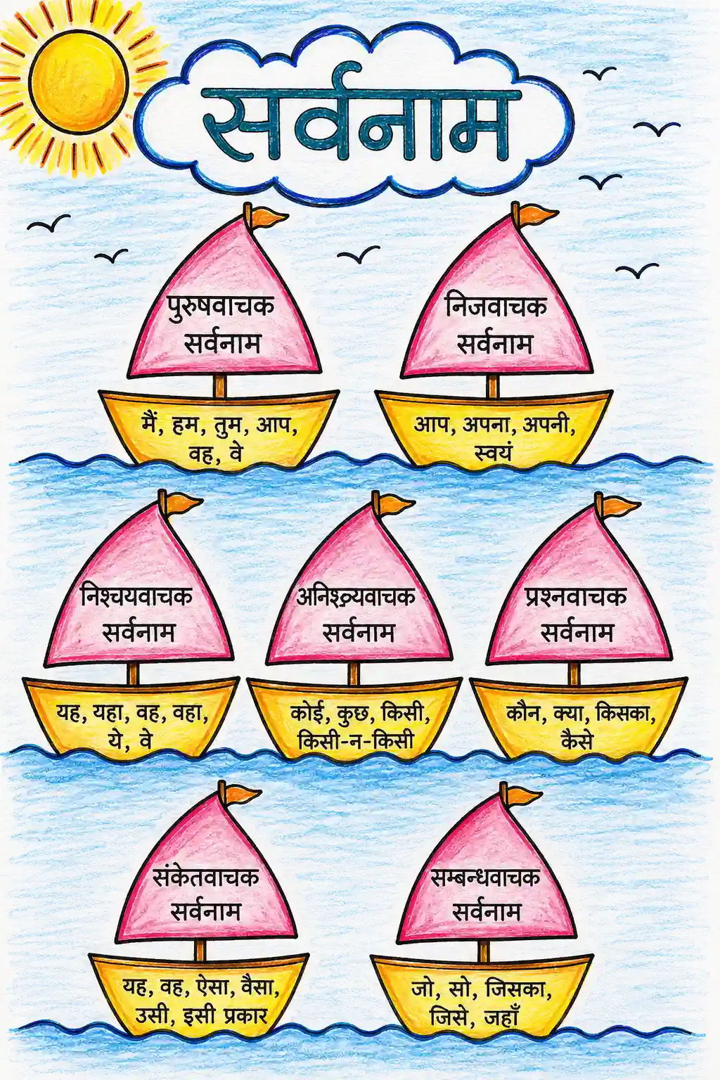 Hindi Sarvanam Ke 7 Bhed Chart