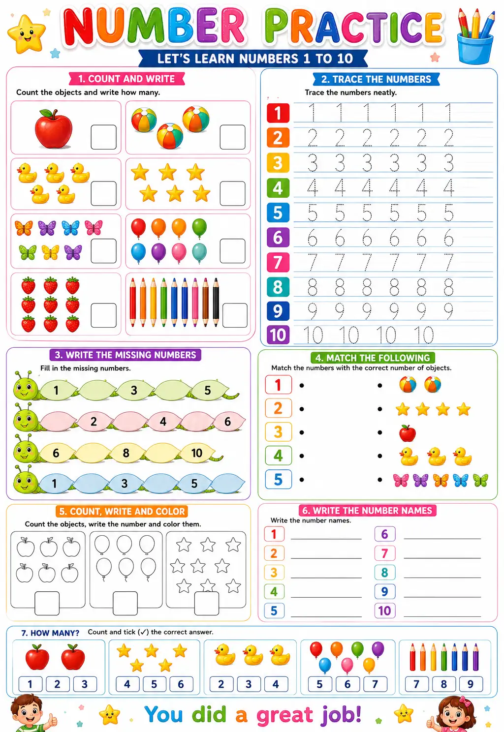 Number Practice: Let's Learn Numbers 1 to 10