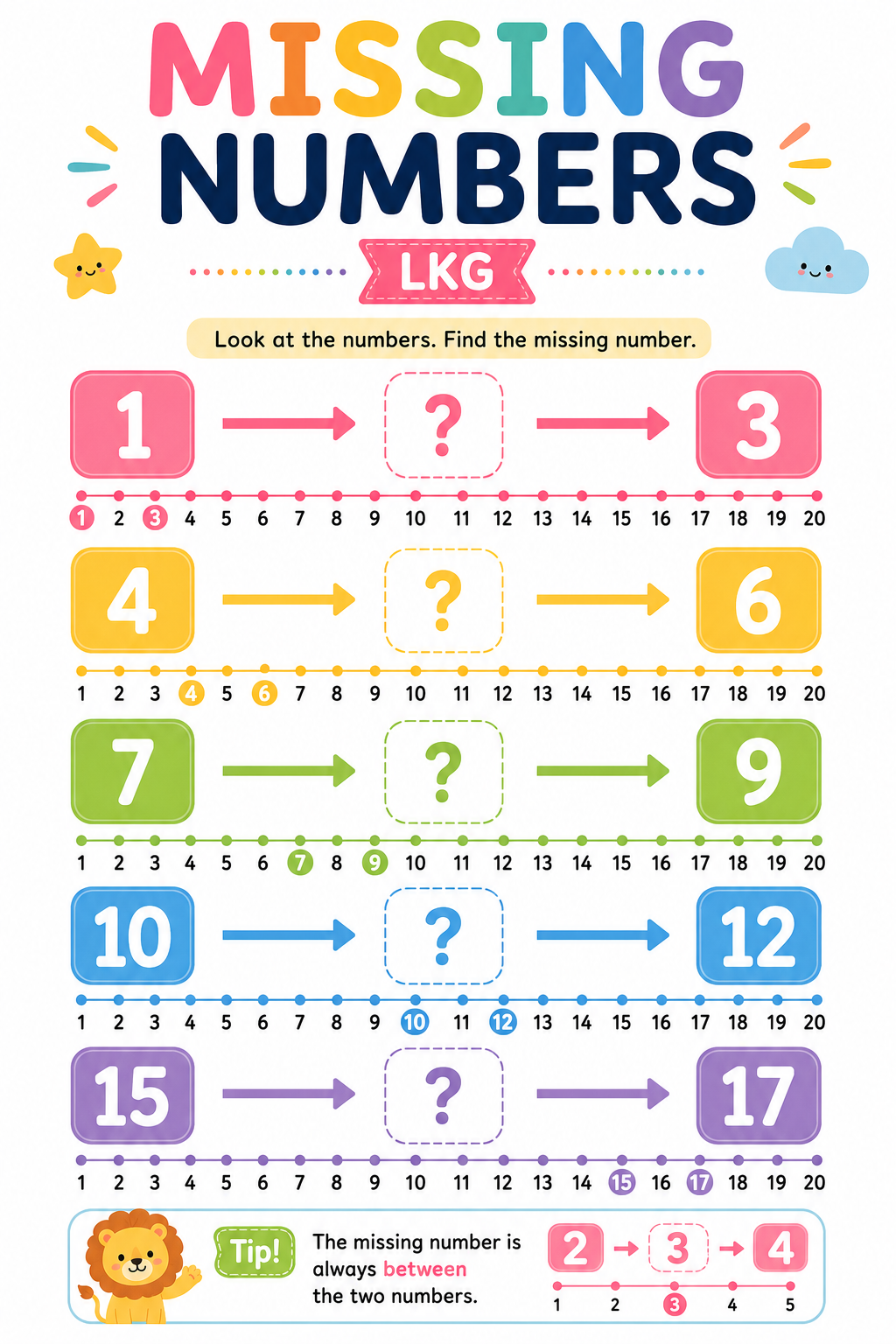 Missing Numbers Basics Chart (LKG)