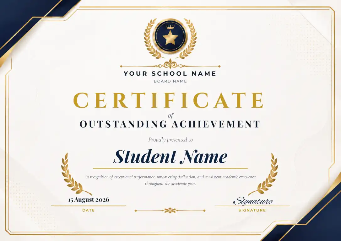 Outstanding Achievement Certificate Template