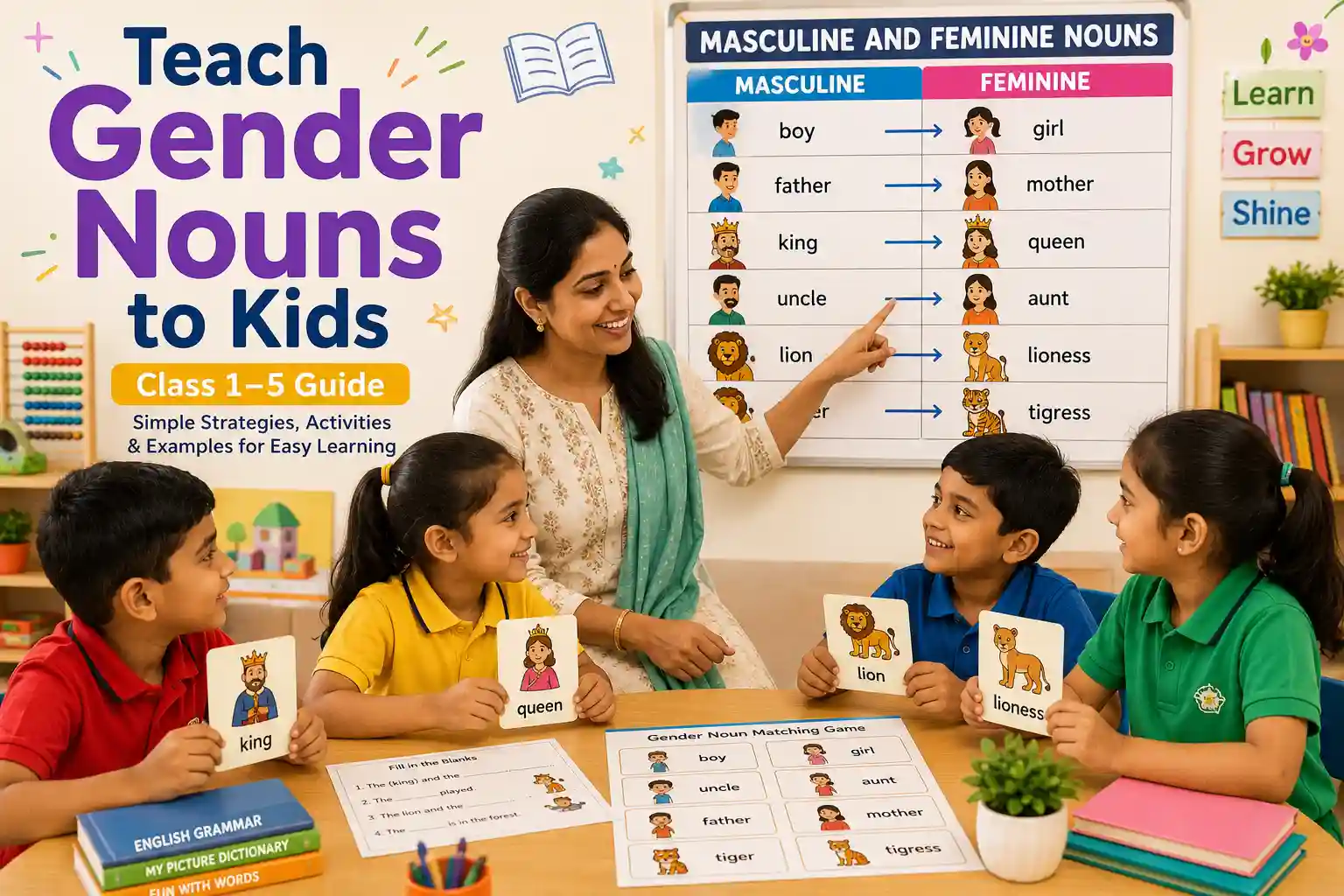Teach Gender Nouns to Kids: Class 1–5 Guide | VidyaFrame